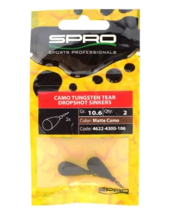 SPRO CAMO TUNGSTEN TEAR DROPSHOT SINKERS - MATTE CAMO